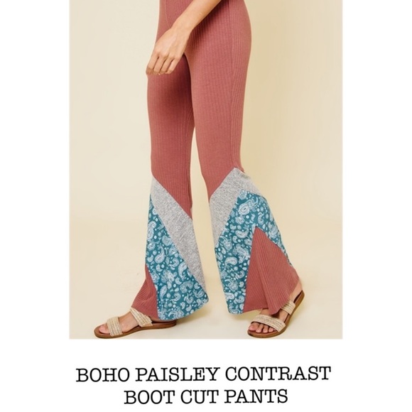 BOHO paisley flared knit pants! ππ₯° - Picture 2 of 4
